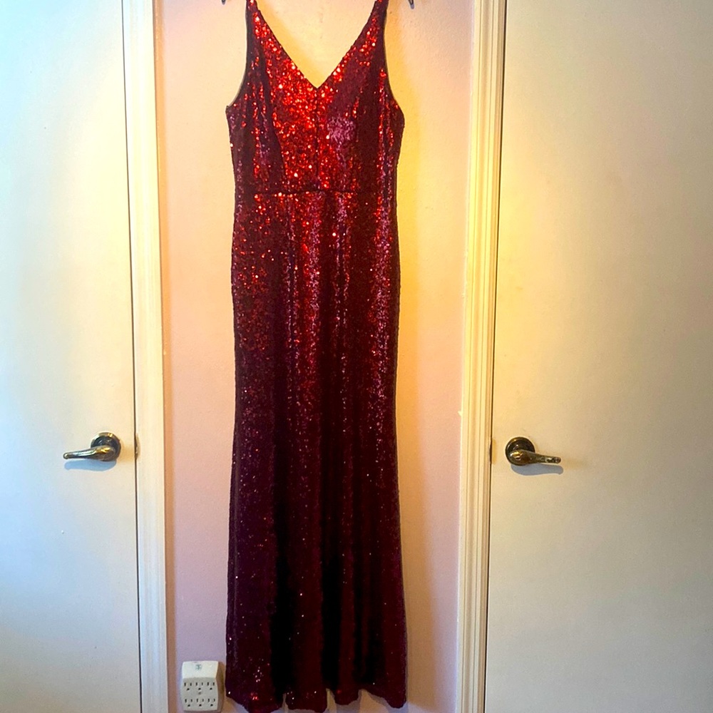 Macys red sequin dress